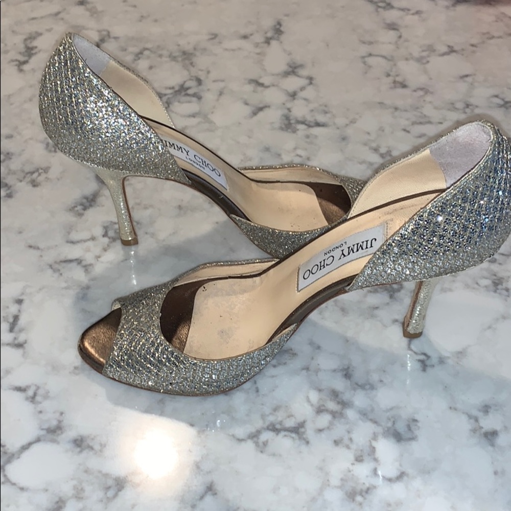 Jimmy Choo Glittered d’Orsay Pumps - Picture 3 of 7